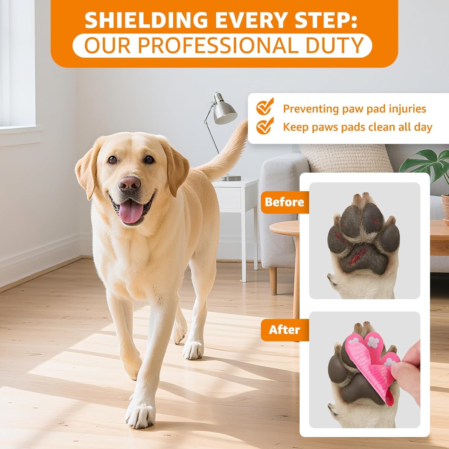 image:imagePaw Pads for Dogs Traction for Senior Dogs Non Slip Sticky Dog Paw Grip Pads Covers AntiSlip Adhesive Dog Paw Pads for Slippery Hardwood Floors to Prevent Slipping While Walking Running