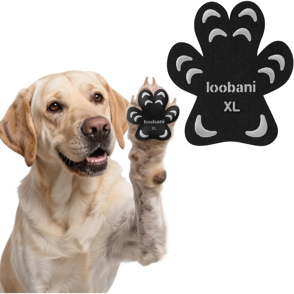 image:imageDog Paw Protector for Senior Dogs AntiSlip Dog Paw Pads for Dogs Traction on Hardwood Floors Paw Grips Stickers with Stronger Adhesive for Slippery Floors XL 12Set48Pcs Style CBlack