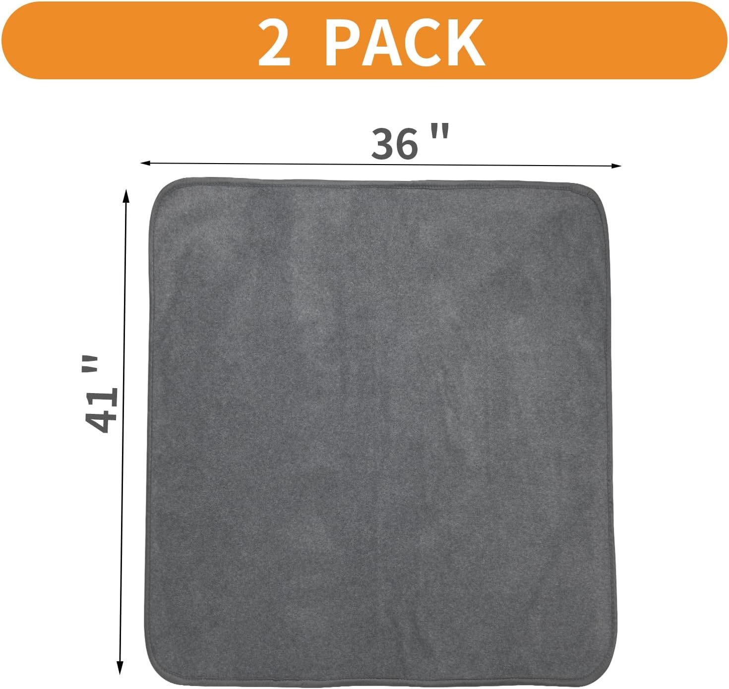 image:imageLOOBANI 2 Packs Extra Large Reusable Dog Mat for Floor NonSlip Washable Pee Pads for Dogs Fast Absorbent Pet Whelping Pads Puppy Playpen Mat for Incontinence Housebreak Crate 72x72inGray3641Pack of 2 Gray