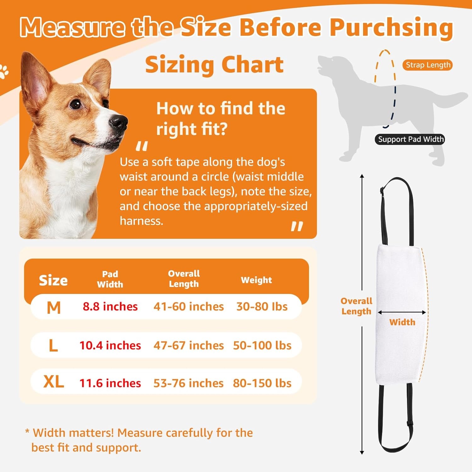 image:imageLOOBANI Dog Lift Harness for Back Legs Portable Dog Sling for Large Dogs Hind Leg Support Comfortable Leg Support Assistance for Elderly Dogs with Hip ACL Brace Senior Injured Medium Black