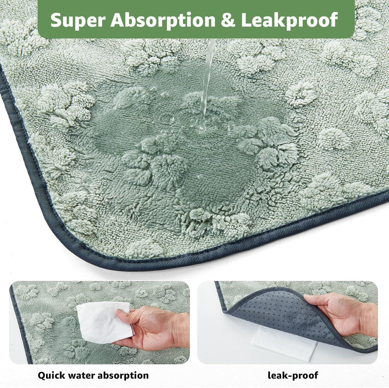 image:imageLOOBANI Washable Pee Pads for Dogs 2 Pack Super Absorbent Reusable Puppy Pads Leakproof and Waterproof Dog Training Pads Whelping Pads for Potty Floor Crate Couch Bed and Travel 48x48