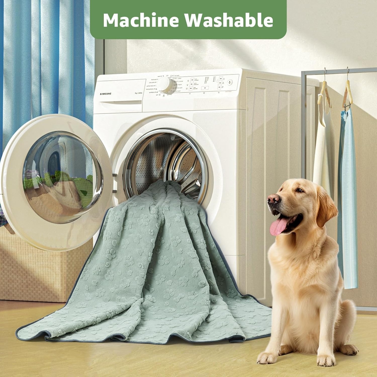 image:imageLOOBANI Washable Pee Pads for Dogs 2 Pack Super Absorbent Reusable Puppy Pads Leakproof and Waterproof Dog Training Pads Whelping Pads for Potty Floor Crate Couch Bed and Travel 48x48