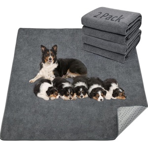 image:imageLOOBANI 2 Packs Extra Large Reusable Dog Mat for Floor NonSlip Washable Pee Pads for Dogs Fast Absorbent Pet Whelping Pads Puppy Playpen Mat for Incontinence Housebreak Crate 72x72inGray3672Pack of 2 Gray