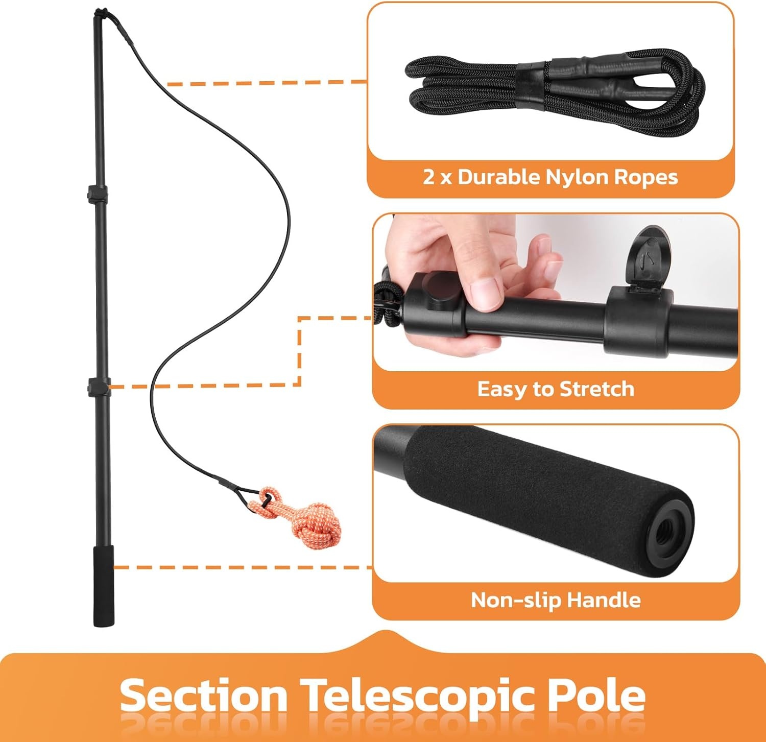 image:imageLOOBANI Flirt Pole for Dogs Chase amp Tug of War Interactive Toys amp Extendable Teaser Wand for Small Dogs Training amp Exercise