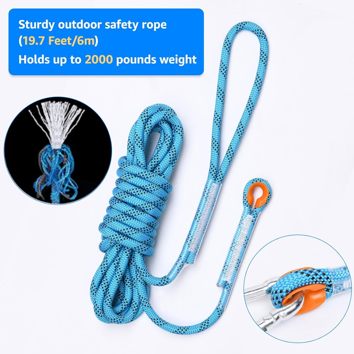 image:imageLOOBANI Outdoor Bungee Tug Toy Dog Toy Hanging from Tree for Small to Large Dogs Interactive Exercise Play Cord amp Tether with Chew Rope Toy Tree Stump Tug of WarBlackBlueWhite