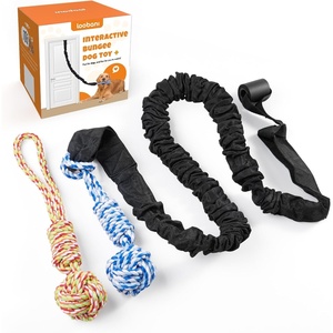 image:imageLOOBANI Outdoor Bungee Tug Toy Dog Toy Hanging from Tree for Small to Large Dogs Interactive Exercise Play Cord amp Tether with Chew Rope Toy Tree Stump Tug of WarBlackBlueOrange